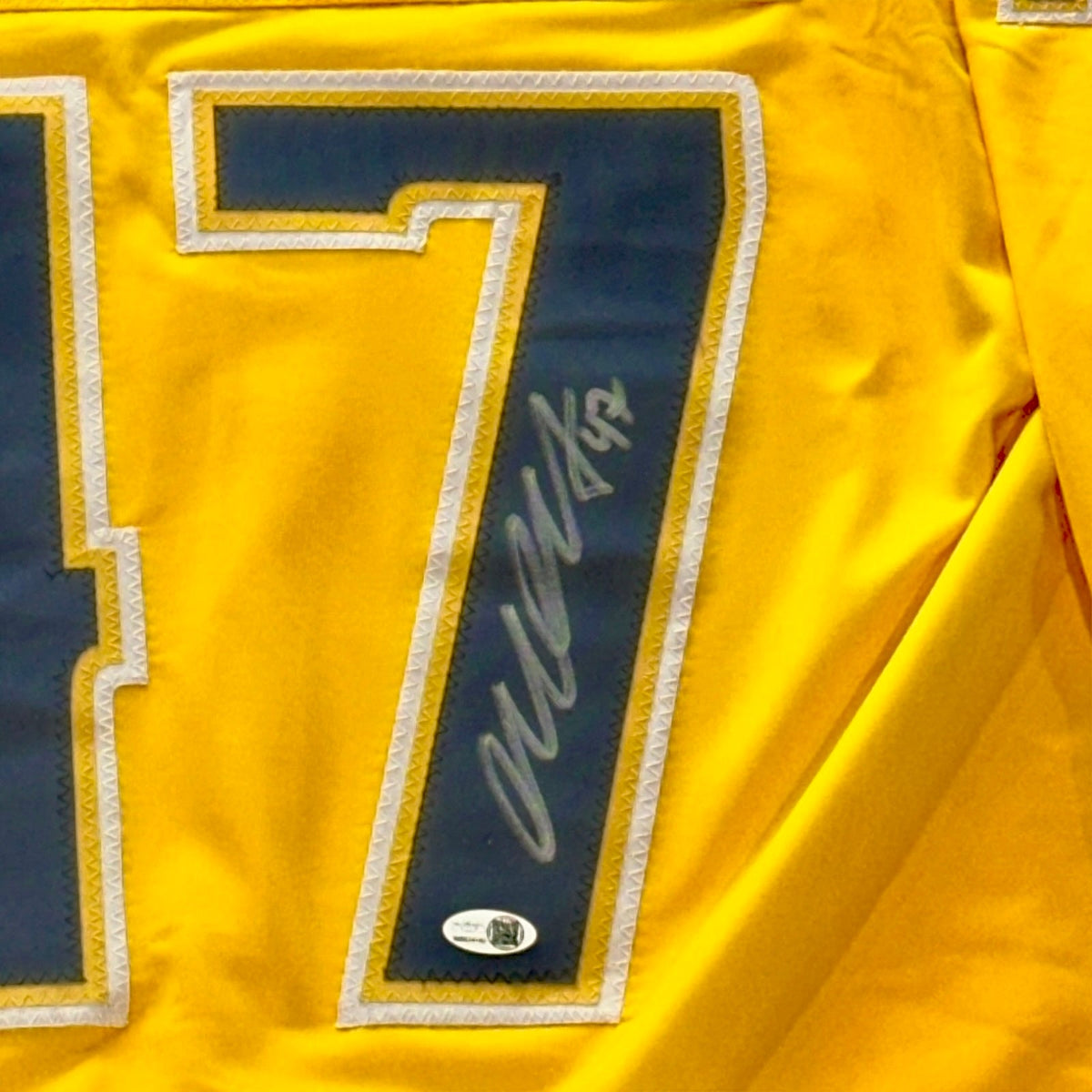 Autographed Michael McCarron Nashville (Gold #47) Custom Hockey Jersey - JSA-Powers Sports Memorabilia