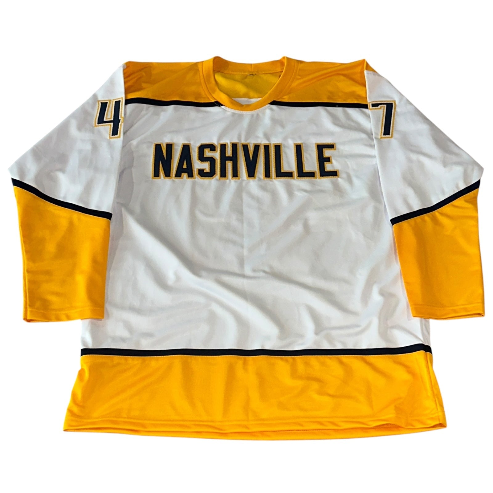 Autographed Michael McCarron Nashville (White #47) Custom Hockey Jersey - JSA-Powers Sports Memorabilia
