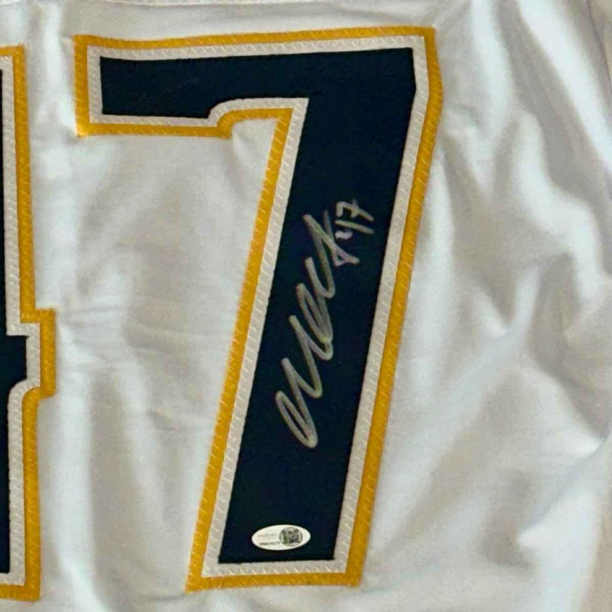 Autographed Michael McCarron Nashville (White #47) Custom Hockey Jersey - JSA-Powers Sports Memorabilia
