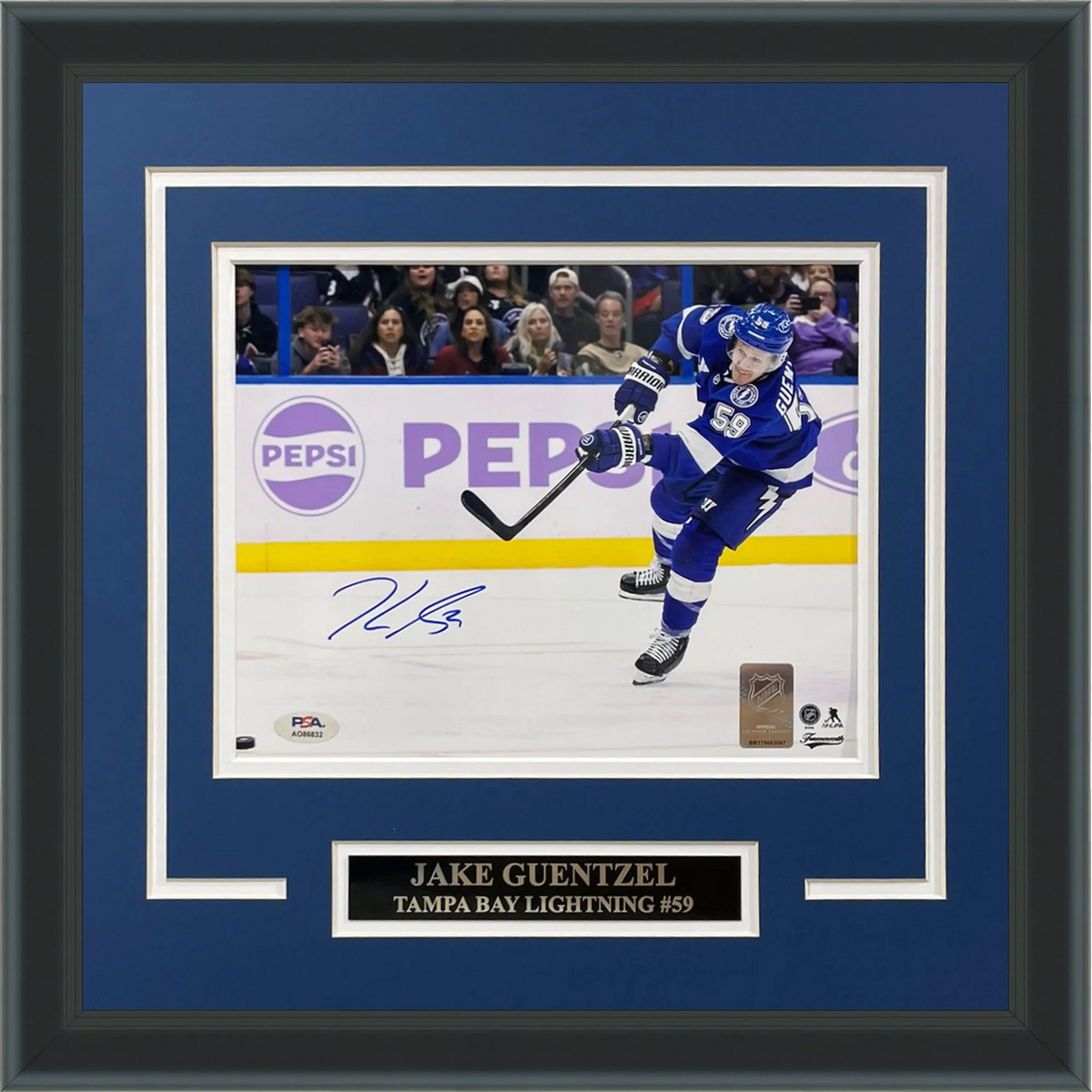 Autographed Jake Guentzel Tampa Bay Lightning Deluxe Framed 8x10 Photo - PSA-Powers Sports Memorabilia