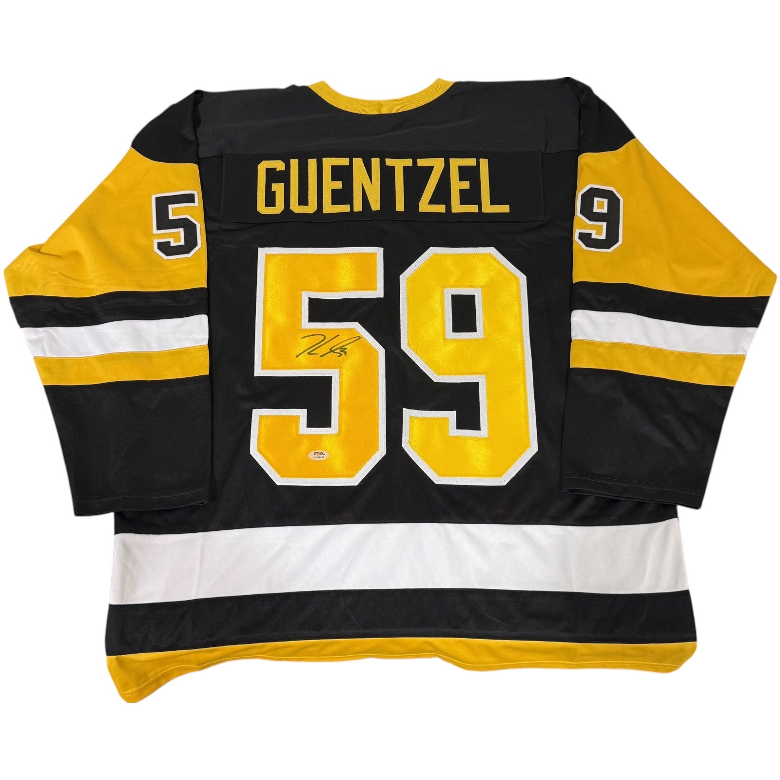 Autographed Jake Guentzel Pittsburgh (Black #59) Custom Hockey Jersey - PSA-Powers Sports Memorabilia