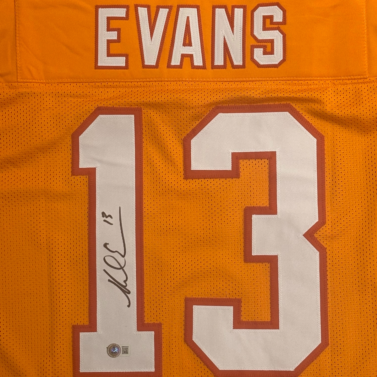 Autographed Mike Evans Tampa Bay (Creamsicle #13) Custom Jersey - Beckett-Powers Sports Memorabilia
