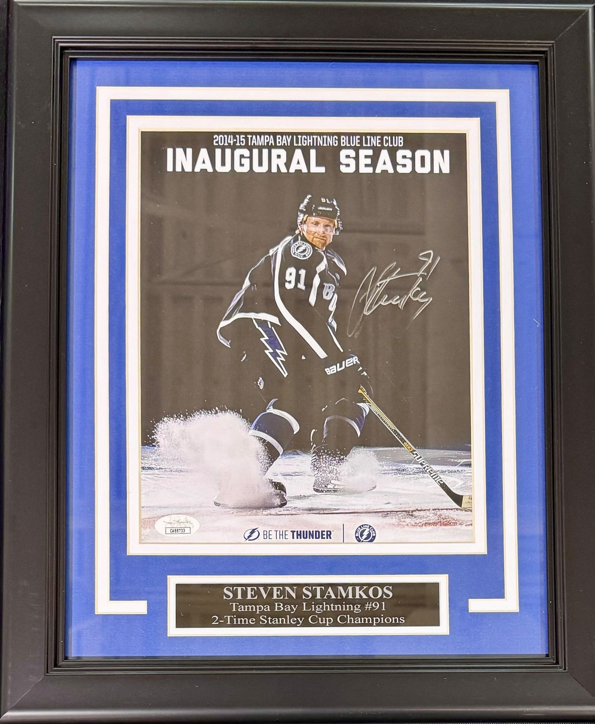 Autographed Steven Stamkos Tampa Bay Lightning Inaugural Season Deluxe Framed 8x10 Photo - JSA-Powers Sports Memorabilia