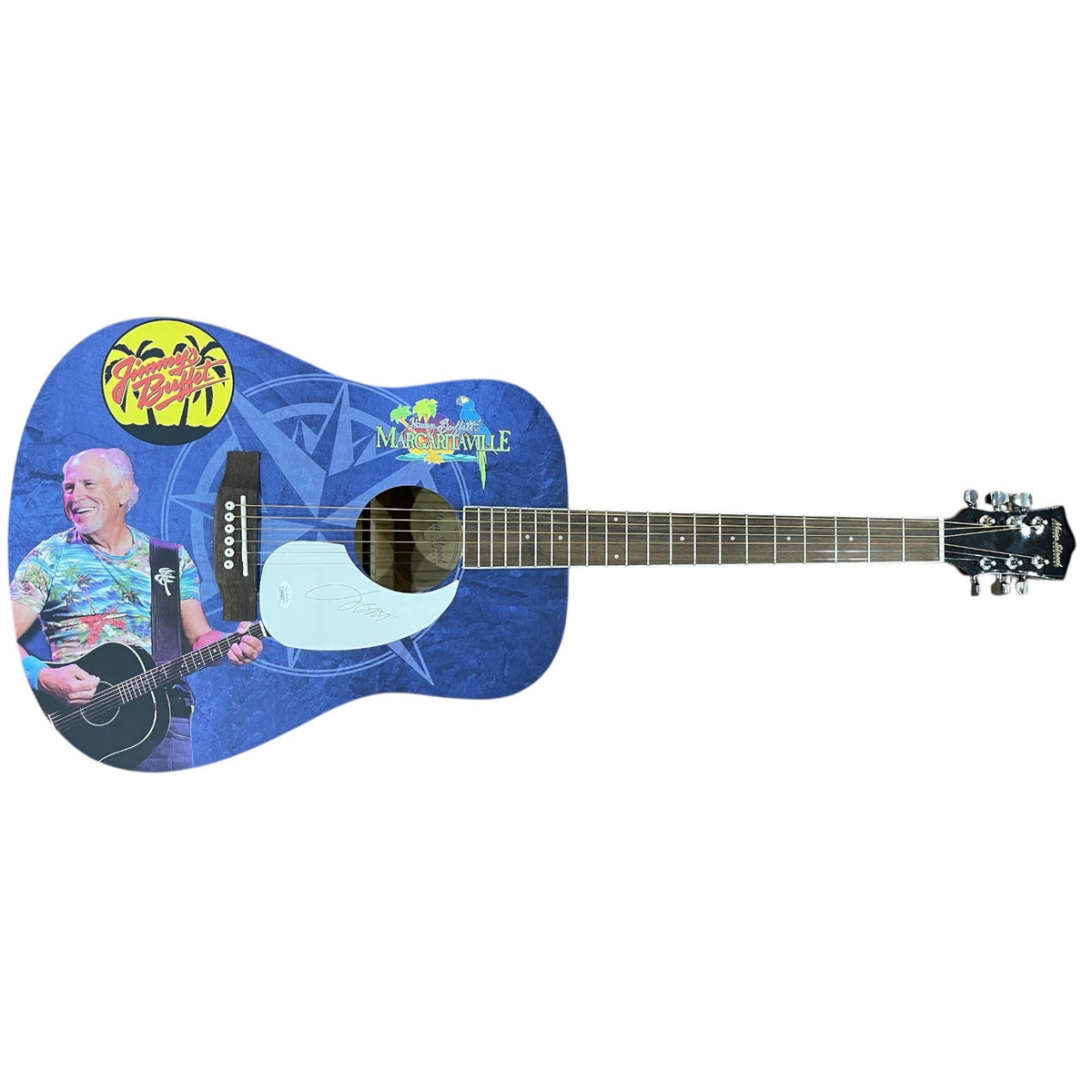 Jimmy Buffett Margaritaville Wrapped Acoustic Guitar with Signature - JSA LOA | Collectible Memorabilia-Powers Sports Memorabilia