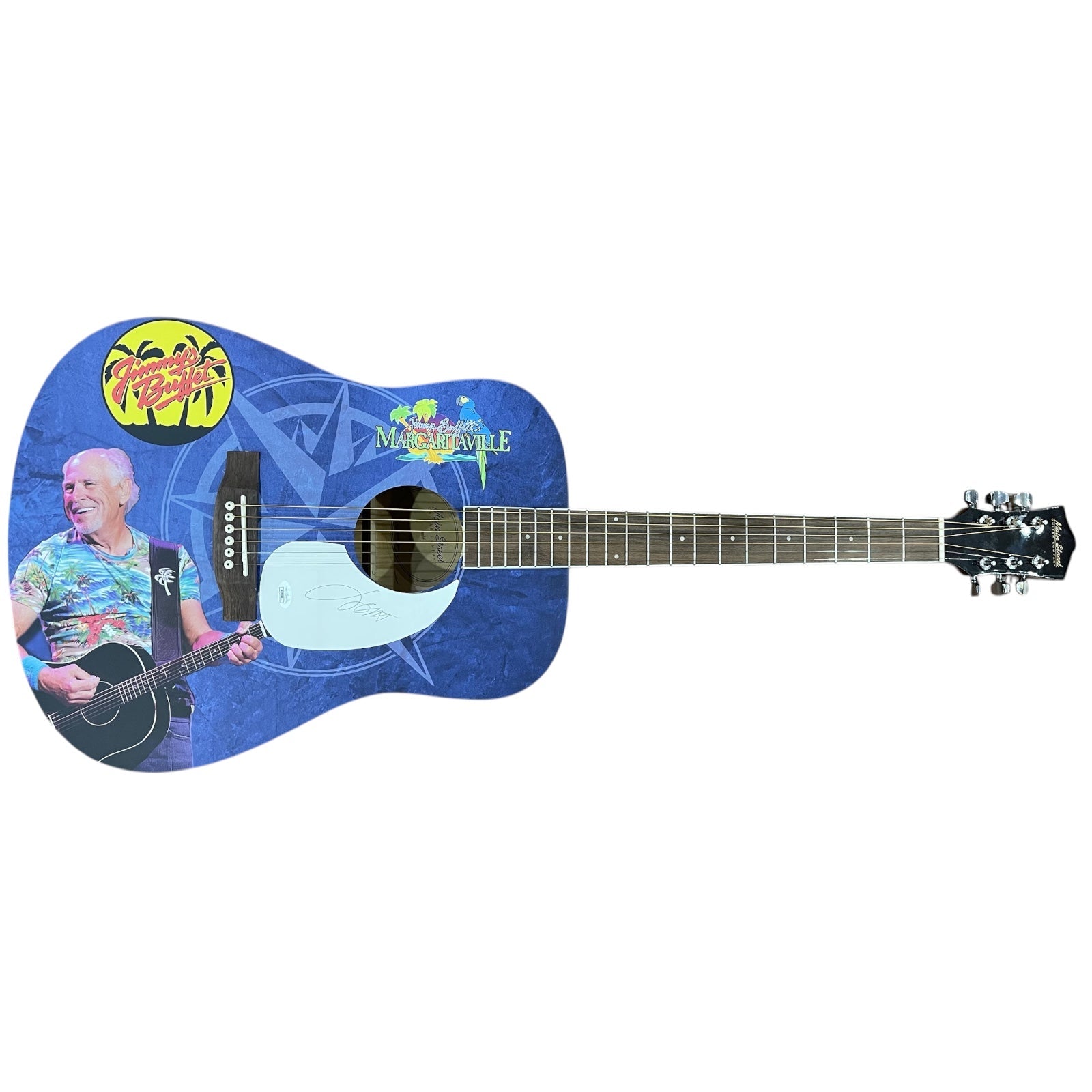 Jimmy Buffett Margaritaville Wrapped Acoustic Guitar with Signature - JSA LOA | Collectible Memorabilia-Powers Sports Memorabilia