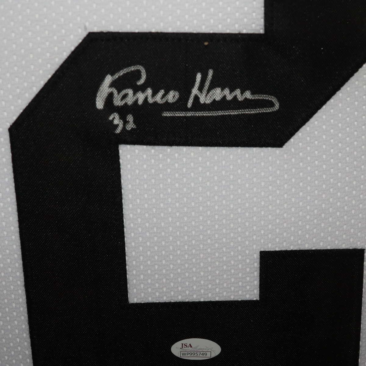 Autographed Franco Harris Pittsburgh (White #32) Deluxe Framed Jersey - JSA-Powers Sports Memorabilia