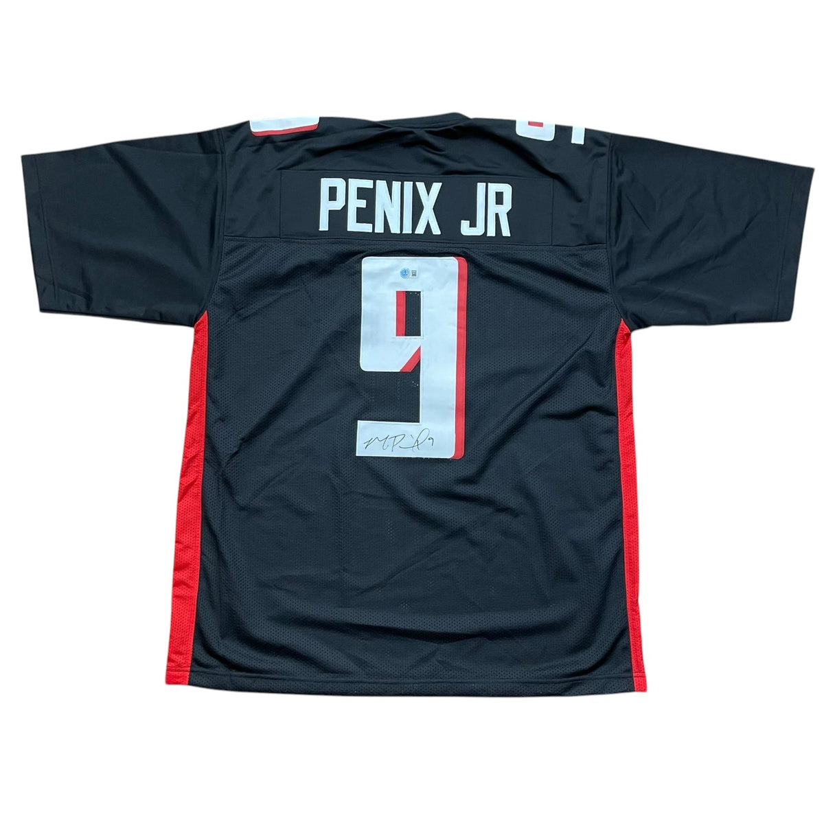 Autographed Michael Penix Jr. Atlanta (Black #9) Custom Jersey - BAS Witness-Powers Sports Memorabilia