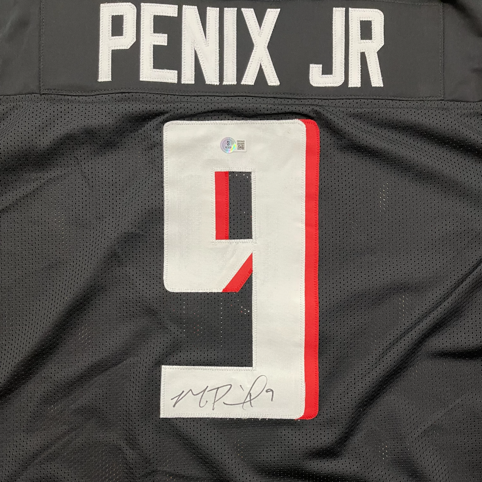 Autographed Michael Penix Jr. Atlanta (Black #9) Custom Jersey - BAS Witness-Powers Sports Memorabilia