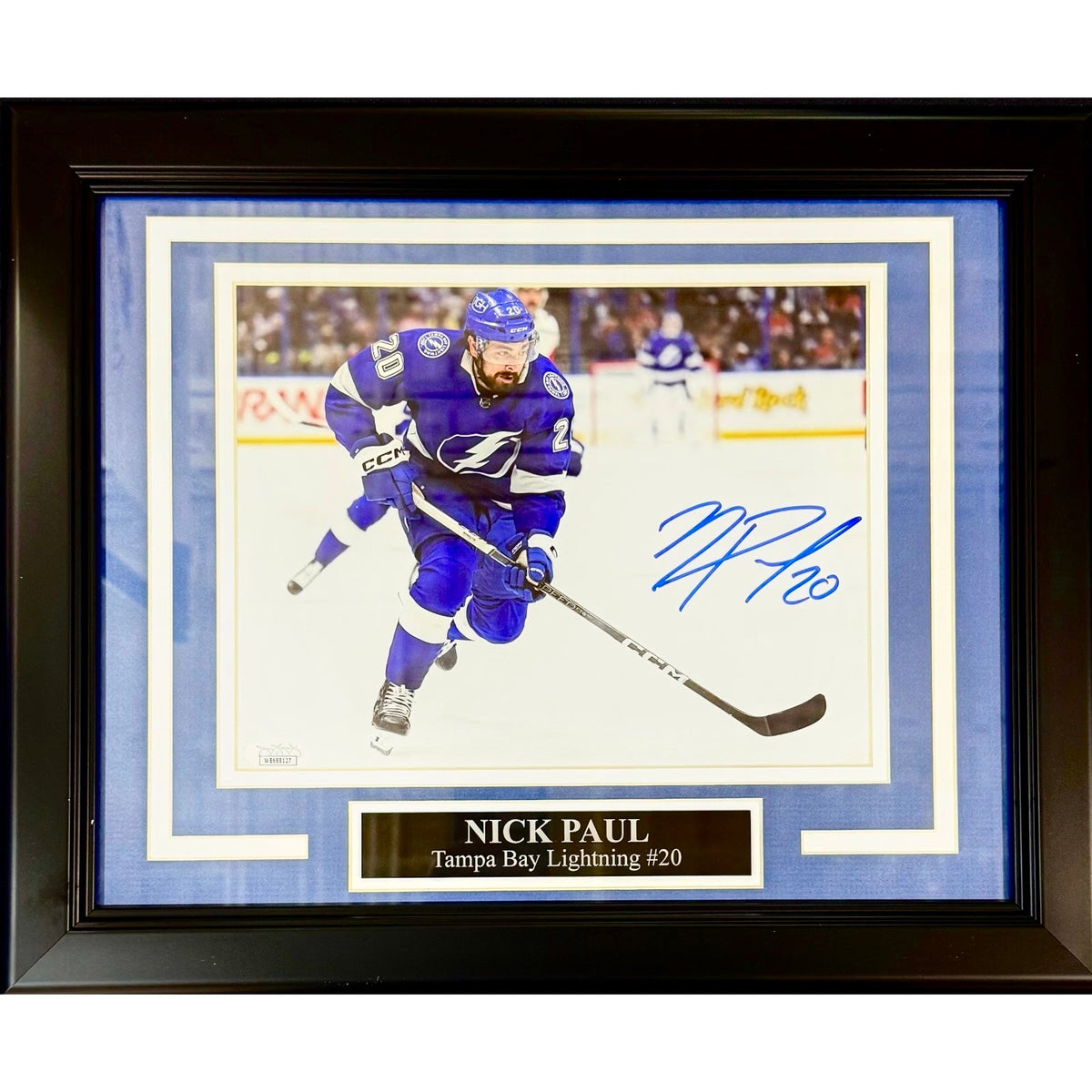 Autographed Nick Paul Tampa Bay Lightning Deluxe Framed 8x10 Photo - JSA-Powers Sports Memorabilia