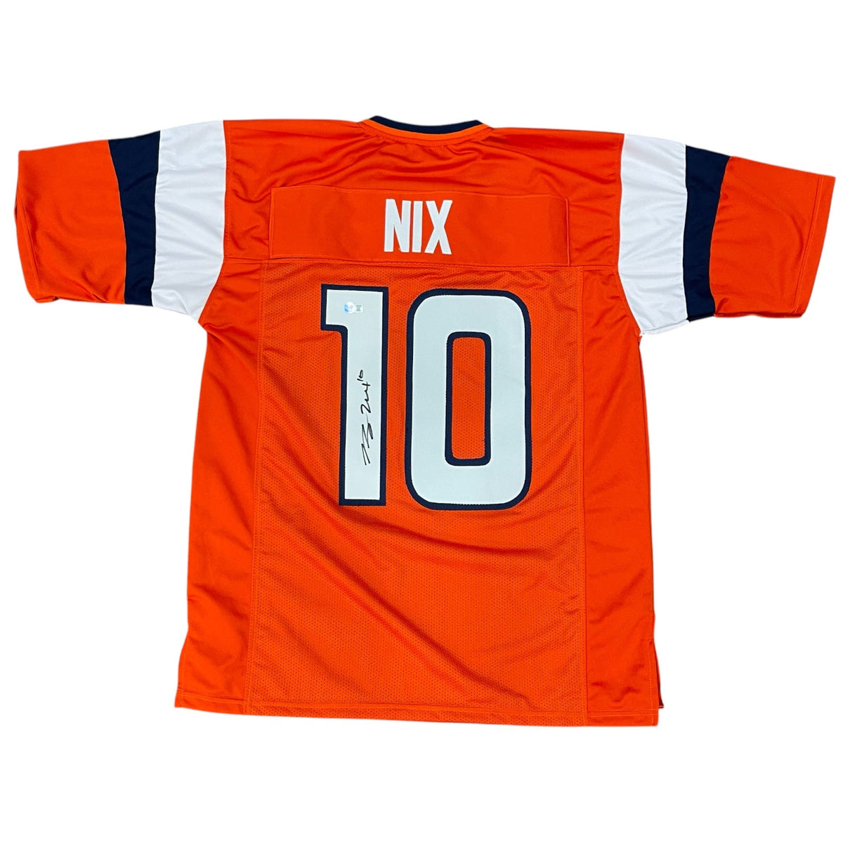 Autographed Bo Nix Denver Broncos (Orange #10) Custom Jersey - Beckett-Powers Sports Memorabilia