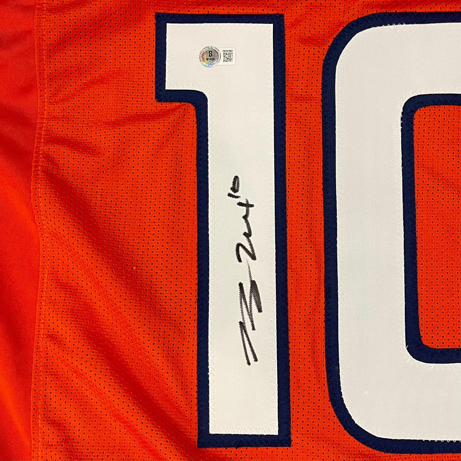 Autographed Bo Nix Denver Broncos (Orange #10) Custom Jersey - Beckett-Powers Sports Memorabilia