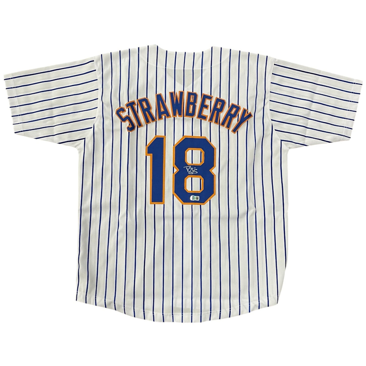 Autographed Darryl Strawberry New York Mets (Pinstripe #18) Custom Jersey - Beckett-Powers Sports Memorabilia