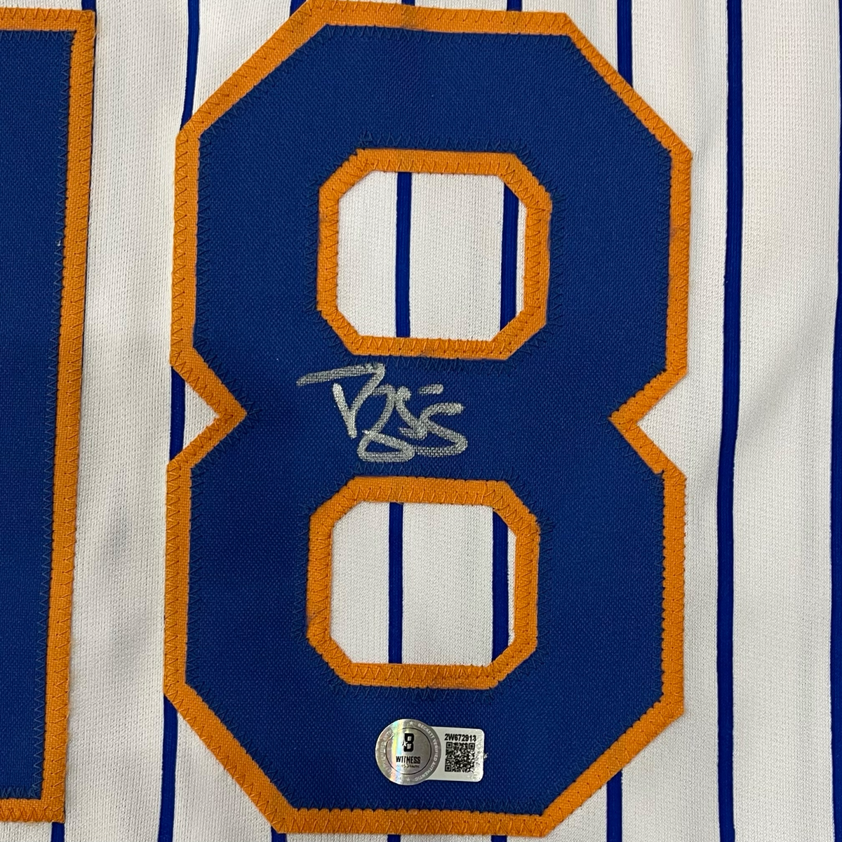 Autographed Darryl Strawberry New York Mets (Pinstripe #18) Custom Jersey - Beckett-Powers Sports Memorabilia