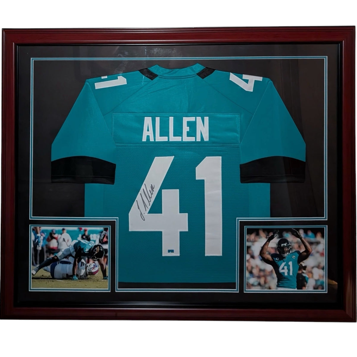 Autographed Josh Hines-Allen Jacksonville Jaguars (Teal #41) Framed Jersey - JSA-Powers Sports Memorabilia