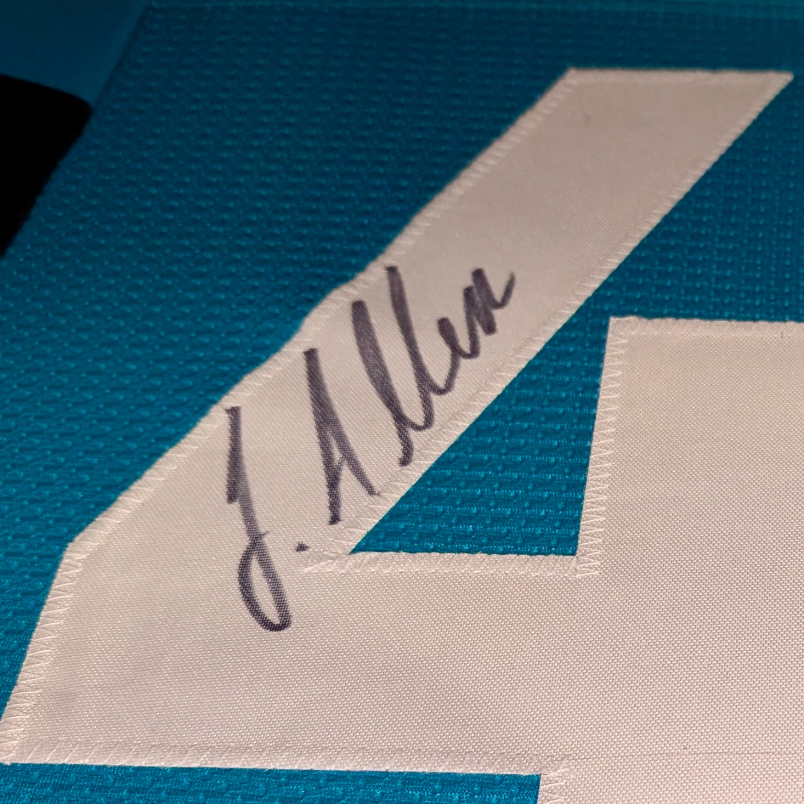 Autographed Josh Hines-Allen Jacksonville Jaguars (Teal #41) Framed Jersey - JSA-Powers Sports Memorabilia
