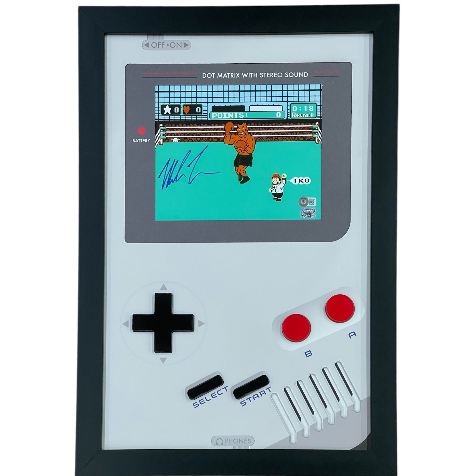 Autographed Mike Tyson Nintendo Punchout Gameboy Deluxe Framed Shadowbox Display - JSA-Powers Sports Memorabilia