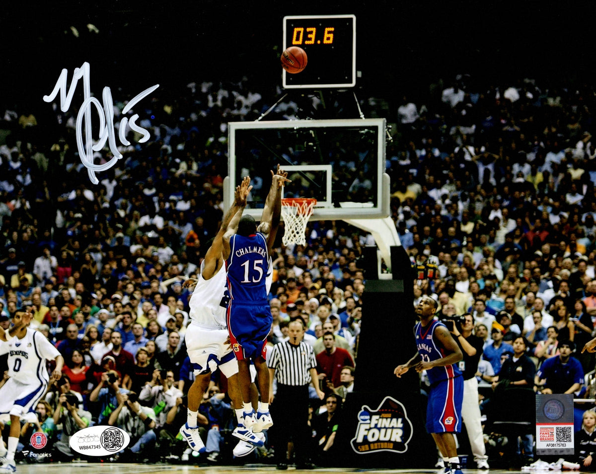 Autographed Mario Chalmers Kansas Jayhawks (2008 Final Four Shot) 8x10 Photo - JSA-Powers Sports Memorabilia