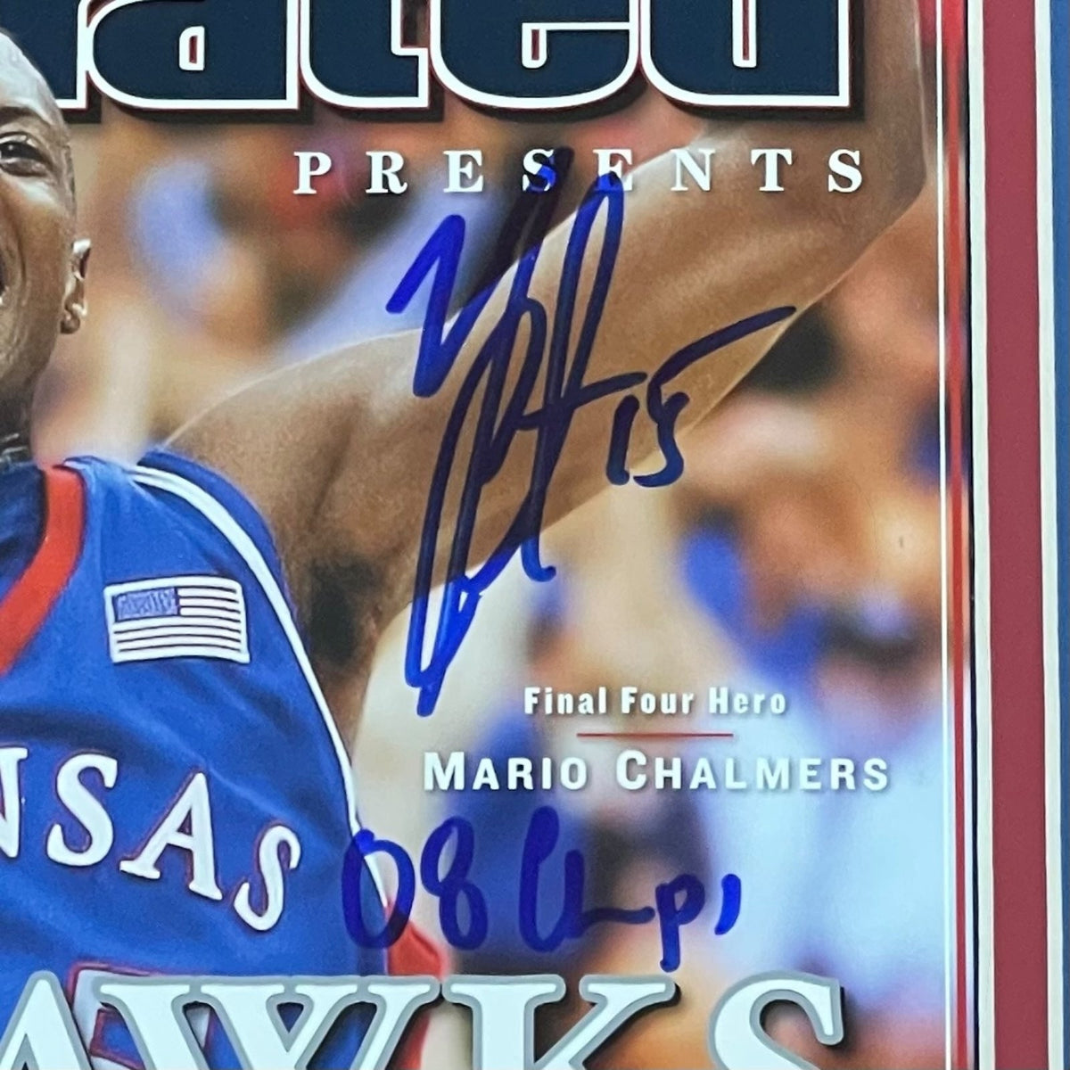 Autographed Mario Chalmers Kansas Jayhawks Deluxe Framed Commemorative Sports Illustrated - JSA-Powers Sports Memorabilia