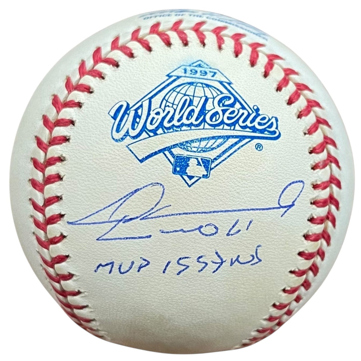 Autographed Livan Hernandez 1997 World Series Logo Baseball w/ "MVP 1997 WS" - JSA-Powers Sports Memorabilia