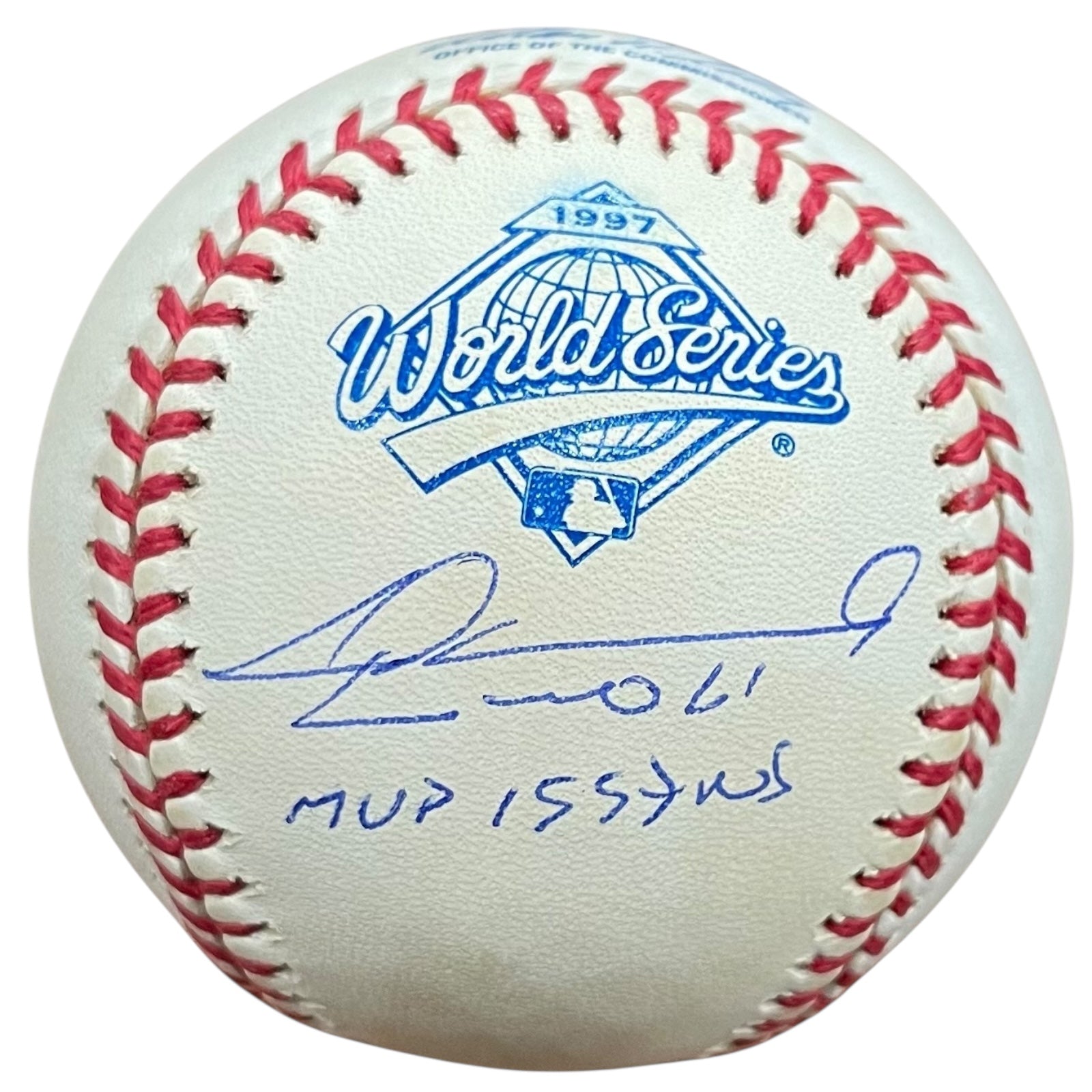 Autographed Livan Hernandez 1997 World Series Logo Baseball w/ "MVP 1997 WS" - JSA-Powers Sports Memorabilia