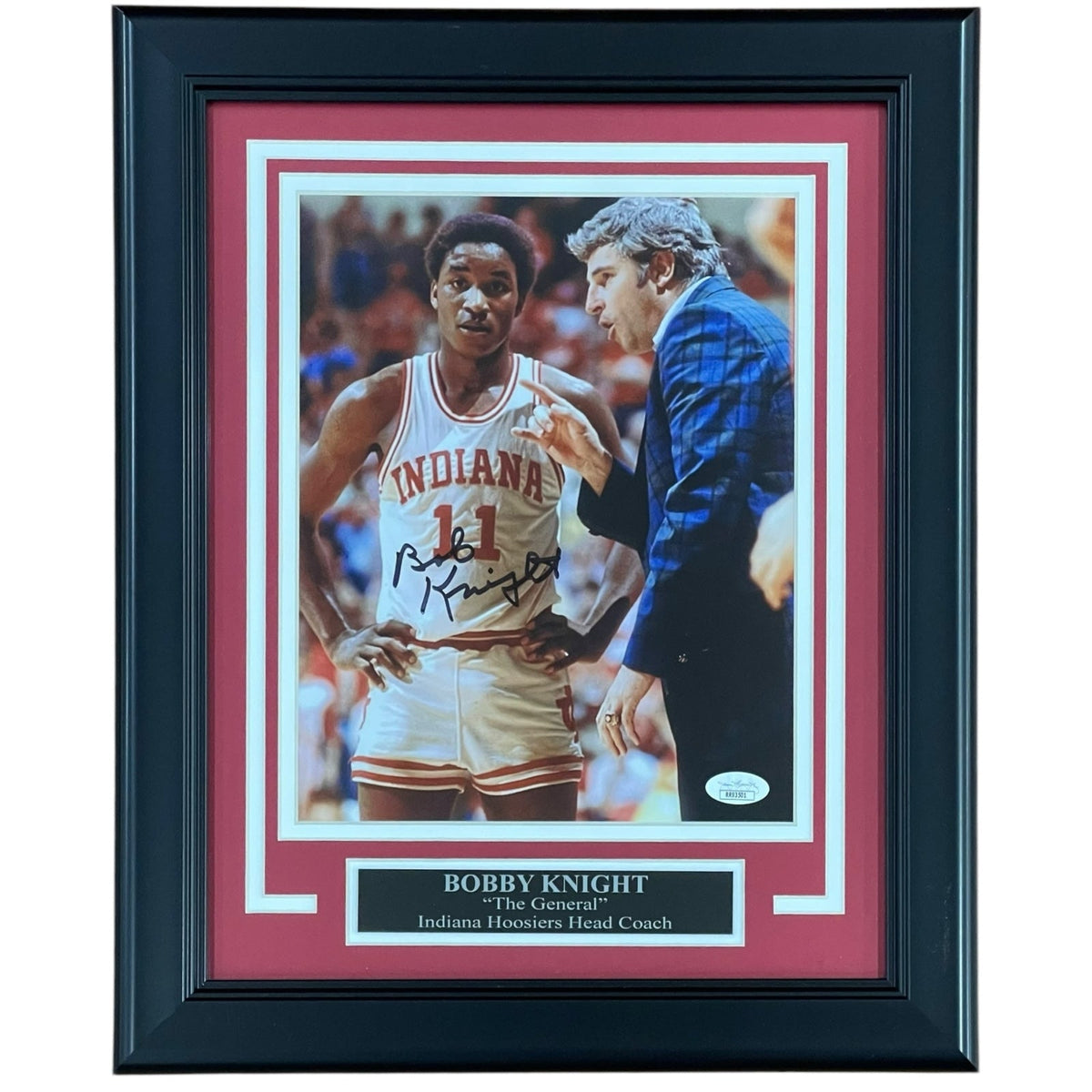 Autographed Bobby Knight Indiana Hoosiers (with Isiah Thomas) Deluxe Framed 8x10 Photo - JSA-Powers Sports Memorabilia