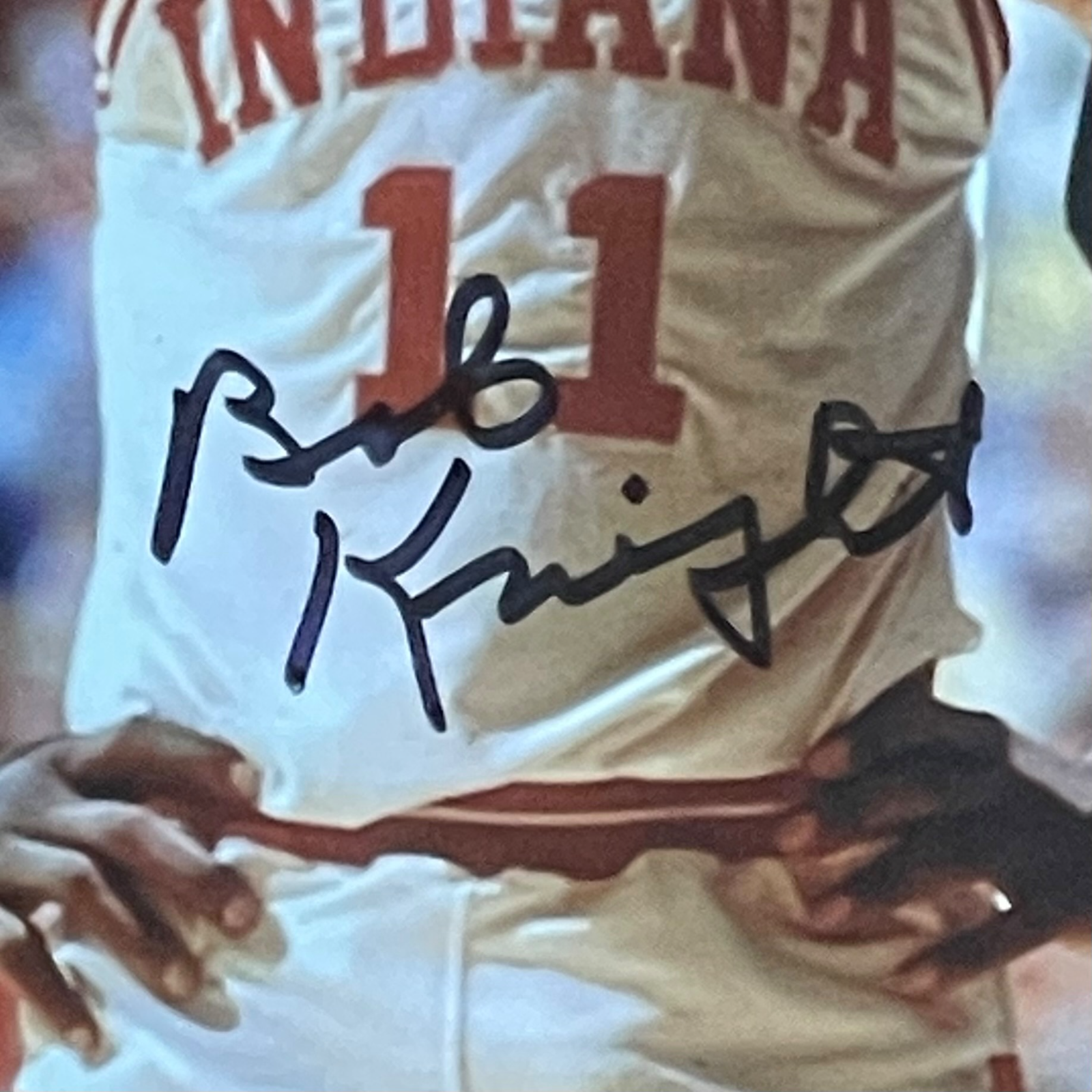 Autographed Bobby Knight Indiana Hoosiers (with Isiah Thomas) Deluxe Framed 8x10 Photo - JSA-Powers Sports Memorabilia