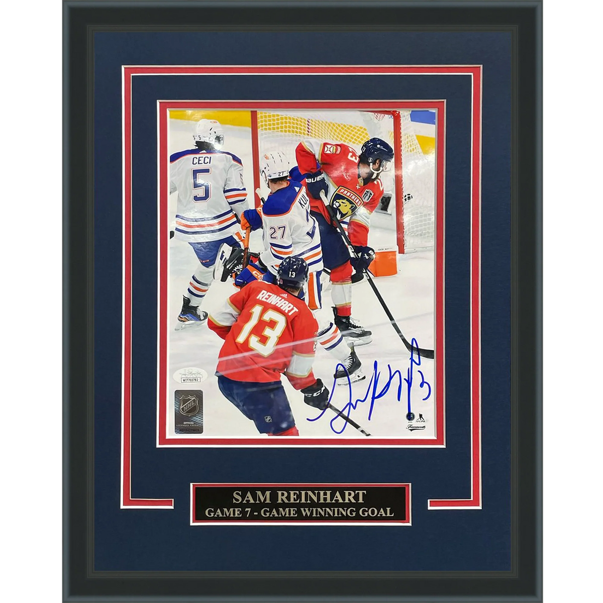 Autographed Sam Reinhart Florida Panthers (SC game-winning Goal) Deluxe Framed 8x10 Photo - JSA-Powers Sports Memorabilia