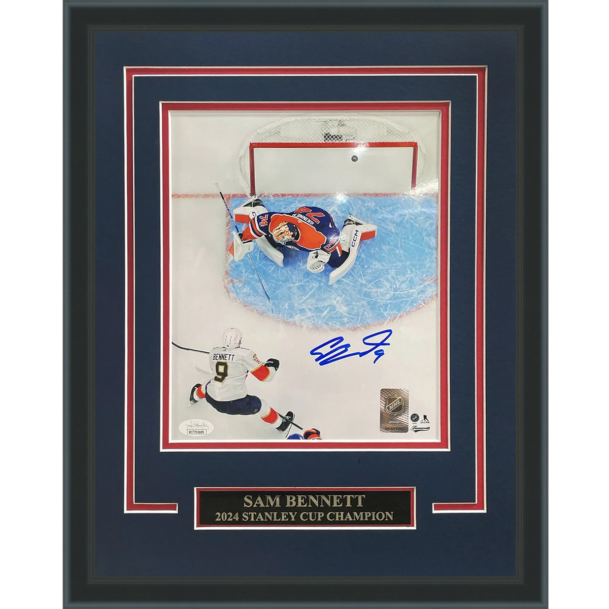Autographed Sam Bennett Florida Panthers (Stanley Cup Goal) Deluxe Framed 8x10 Photo - JSA-Powers Sports Memorabilia