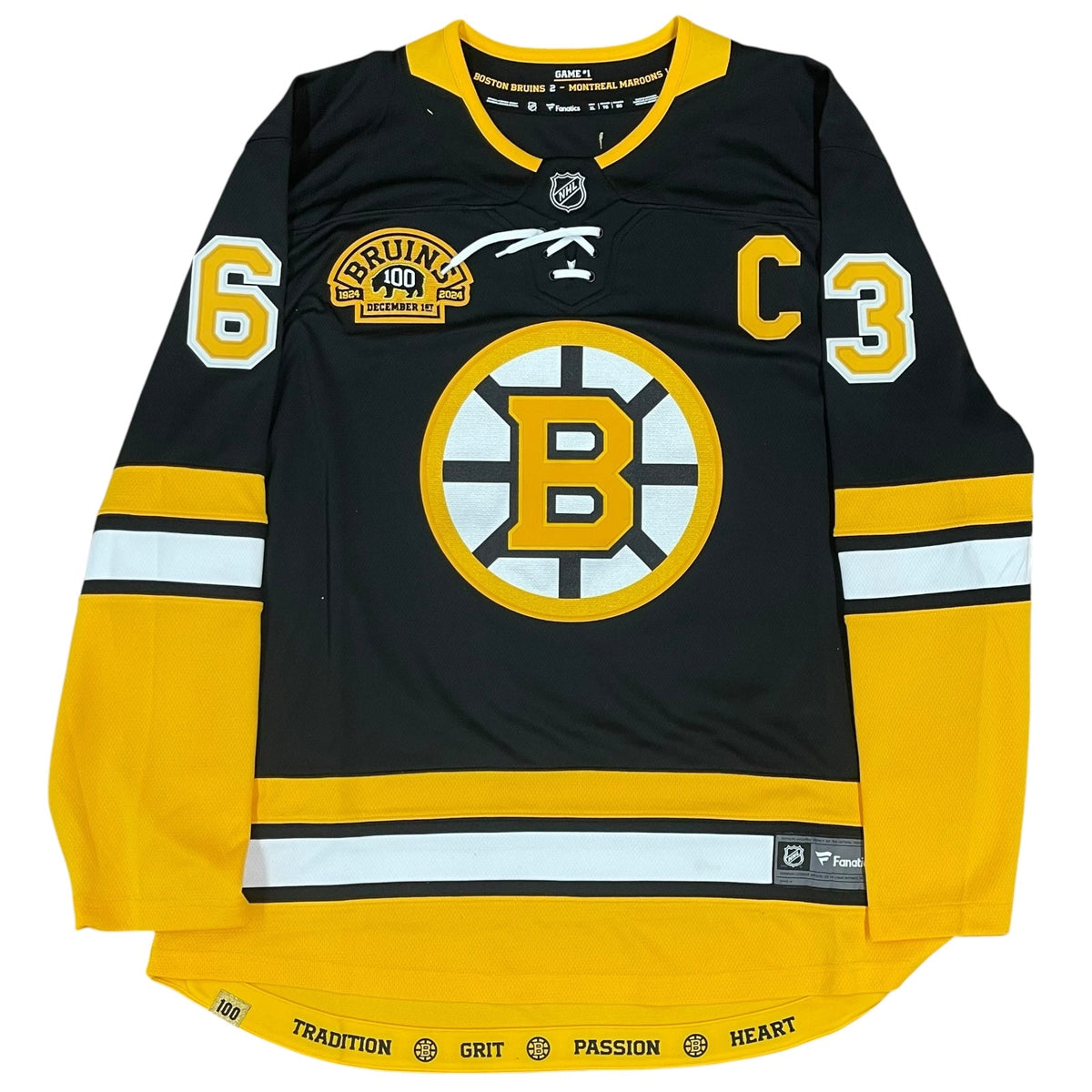 Autographed Brad Marchand Boston Bruins (Black #63) Authentic Premier 100th Anniversary Jersey - JSA-Powers Sports Memorabilia