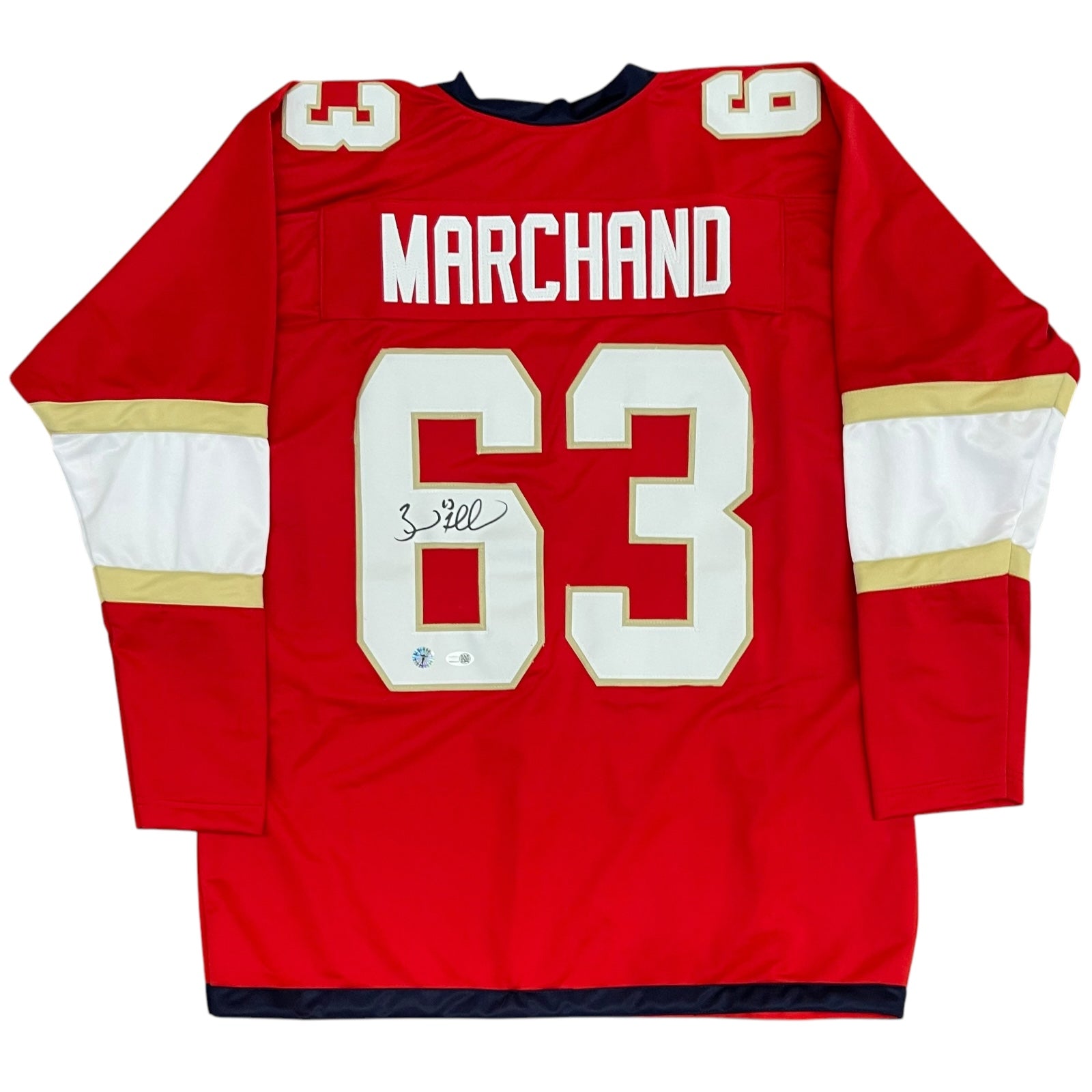 Autographed Brad Marchand Florida (Red #63) Custom Jersey - JSA-Powers Sports Memorabilia
