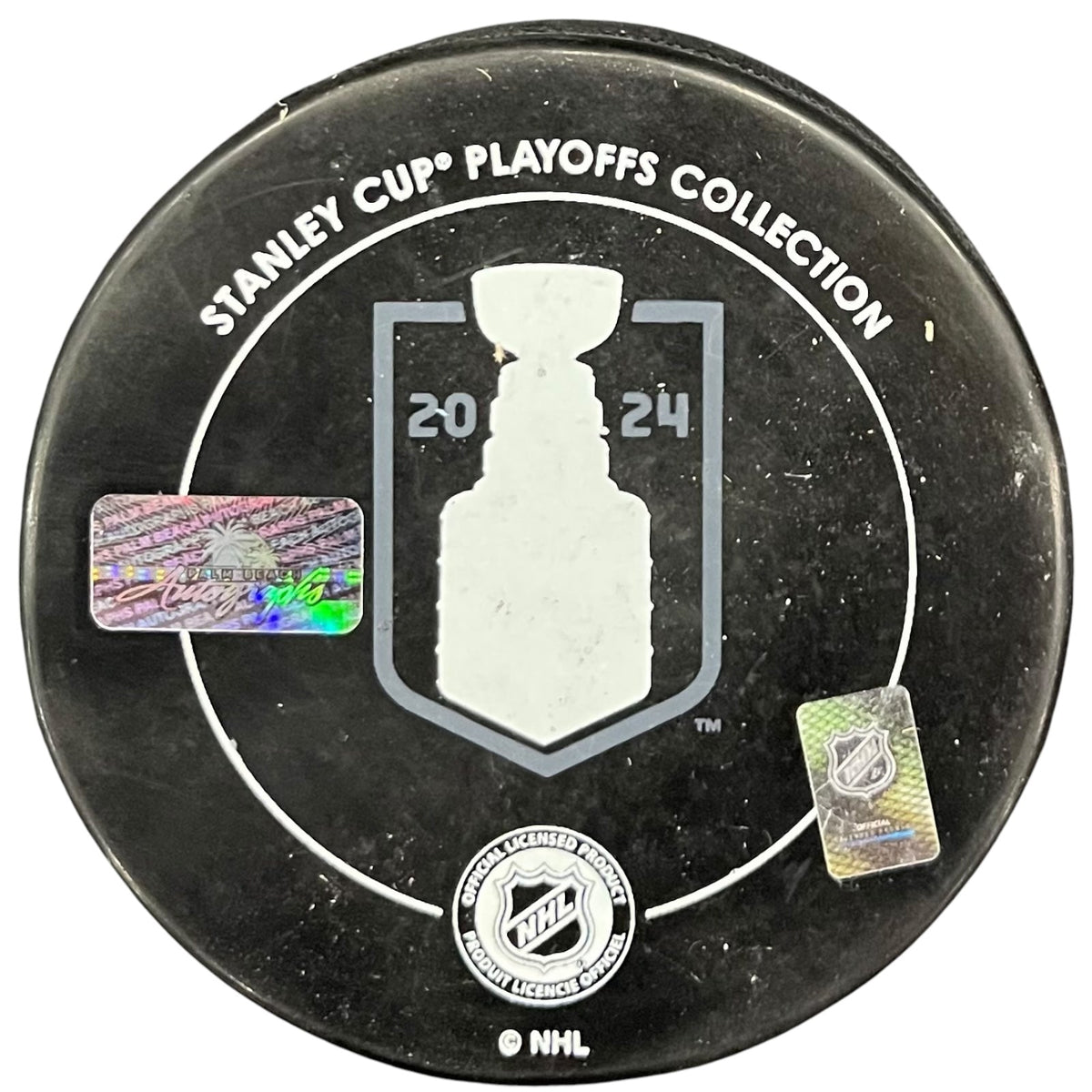 Autographed Jonah Gadjovich Florida Panthers (2024 Stanley Cup Champs Logo) Hockey Puck-Powers Sports Memorabilia