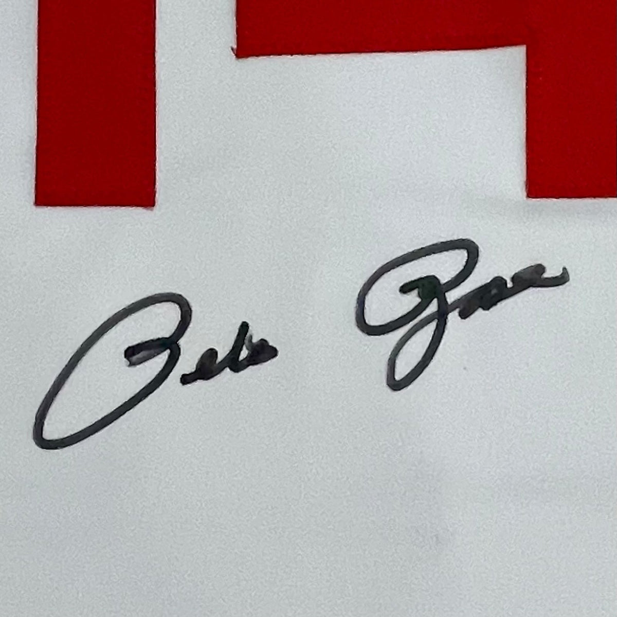 Autographed Pete Rose Cincinnati (White #14) Custom Jersey - Under Number - JSA-Powers Sports Memorabilia