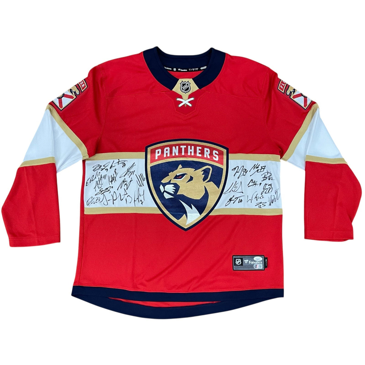 Autographed Florida Panthers 2024 Stanley Cup Champions Team Authentic Jersey - 23 Signatures - JSA, Beckett-Powers Sports Memorabilia