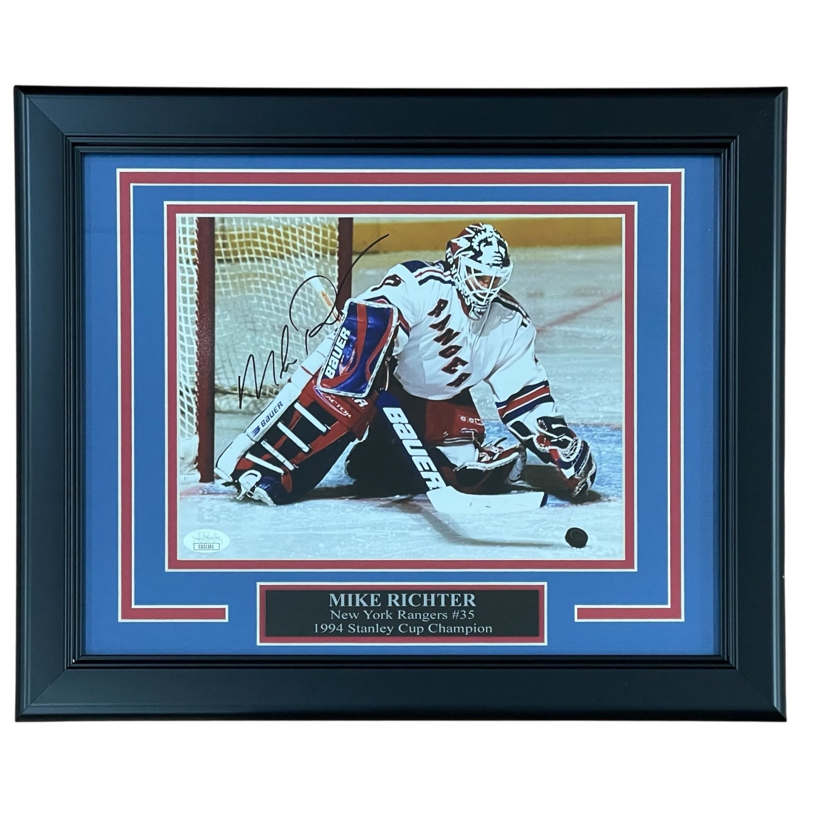 Autographed Mike Richter New York Rangers Deluxe Framed 8x10 Photo-Powers Sports Memorabilia