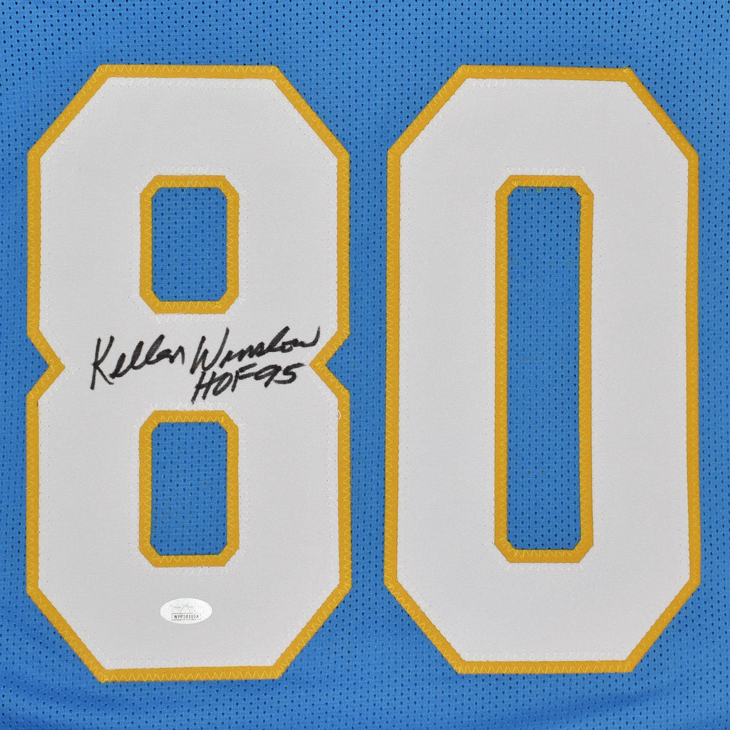 Autographed Kellen Winslow Sr San Diego (Powder Blue #80) Custom Jersey w/ HOF 95 - JSA-Powers Sports Memorabilia