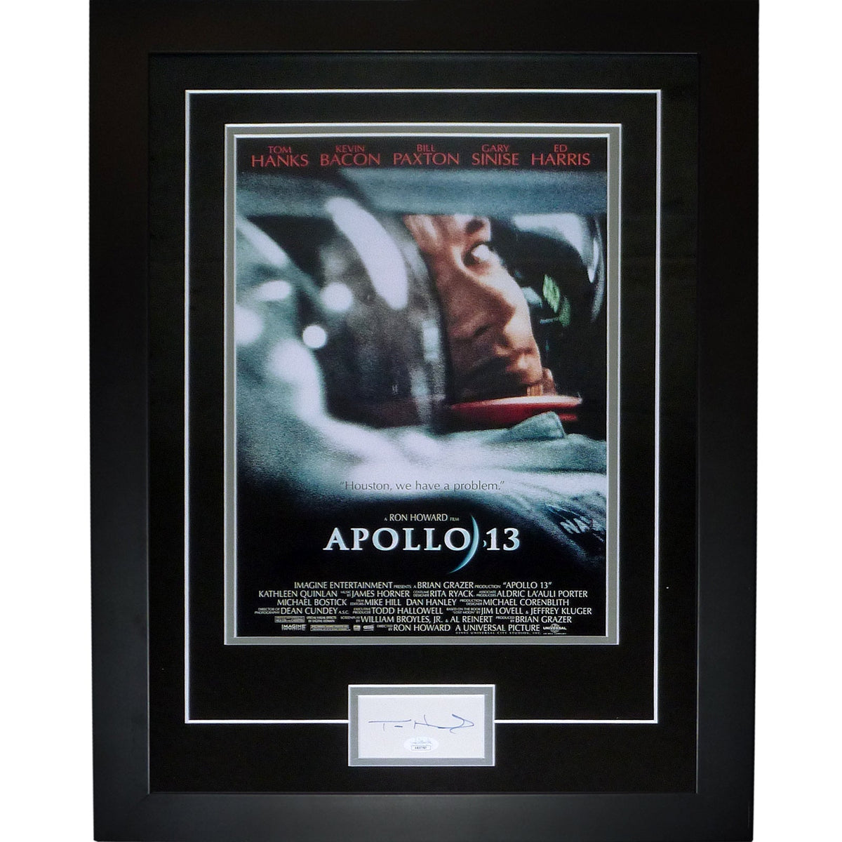 Apollo 13 11x17 Movie Poster Deluxe Framed with Tom Hanks Autograph - JSA | Collectible Memorabilia-Powers Sports Memorabilia
