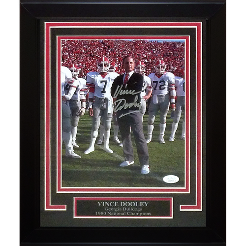 Autographed Vince Dooley Georgia Bulldogs Deluxe Framed 8x10 Photo - JSA-Powers Sports Memorabilia