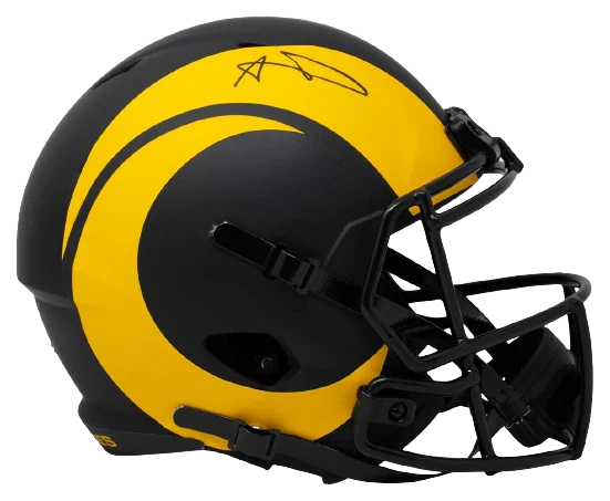 Autographed Aaron Donald Los Angeles Rams (ECLIPSE Alternate) Deluxe Full-Size Replica Helmet - Beckett-Powers Sports Memorabilia