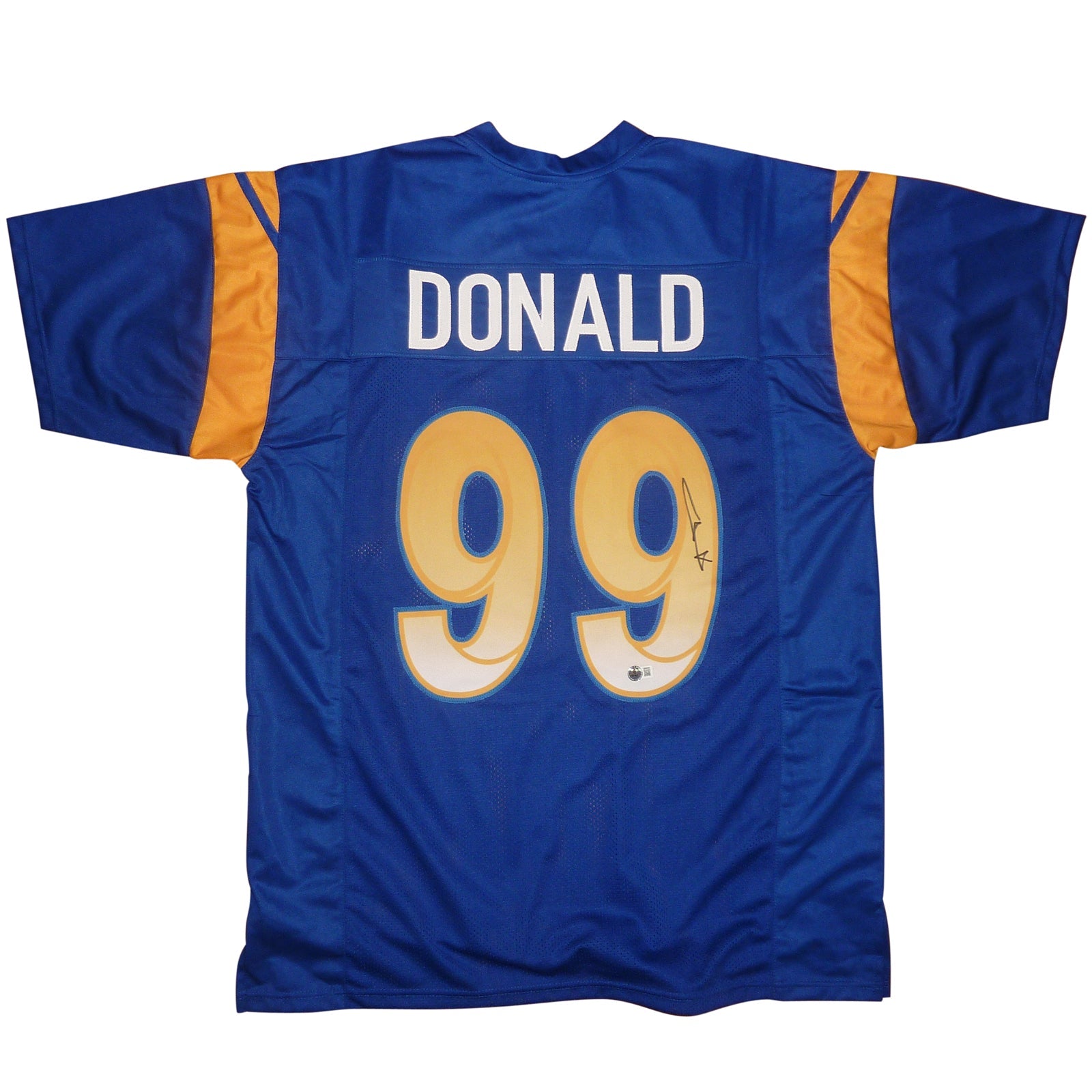 Autographed Aaron Donald Los Angeles (Blue #99) Custom Jersey - Beckett-Powers Sports Memorabilia