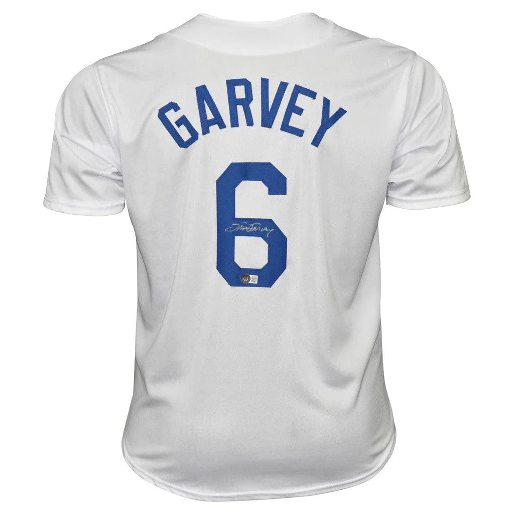 Autographed Steve Garvey Los Angeles (White #6) Custom Jersey - Beckett-Powers Sports Memorabilia