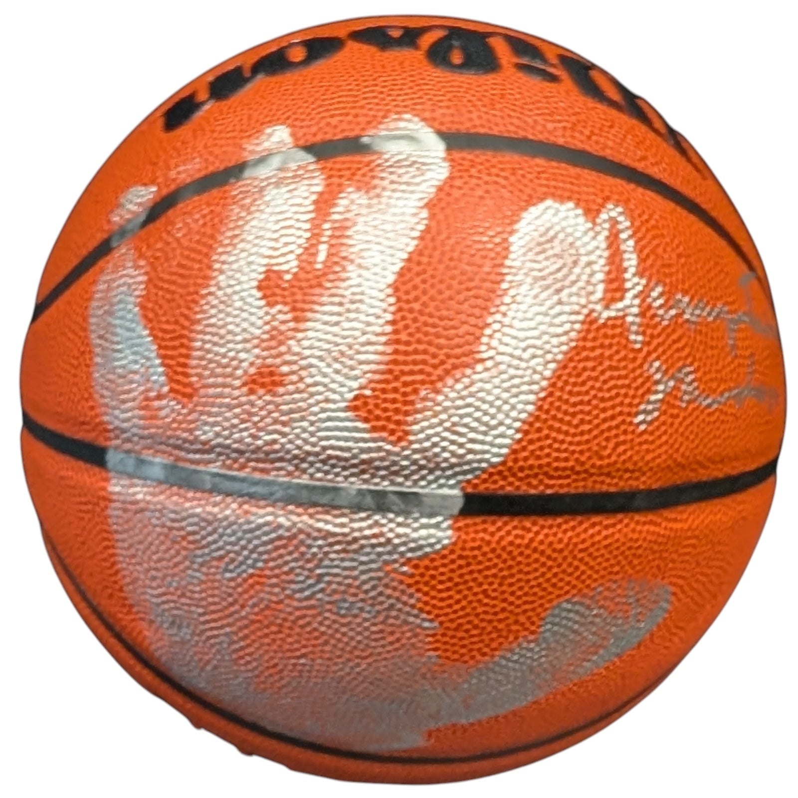 Autographed Jerry West NBA Basketball with Hand Print and "The Logo" Inscription-Powers Sports Memorabilia