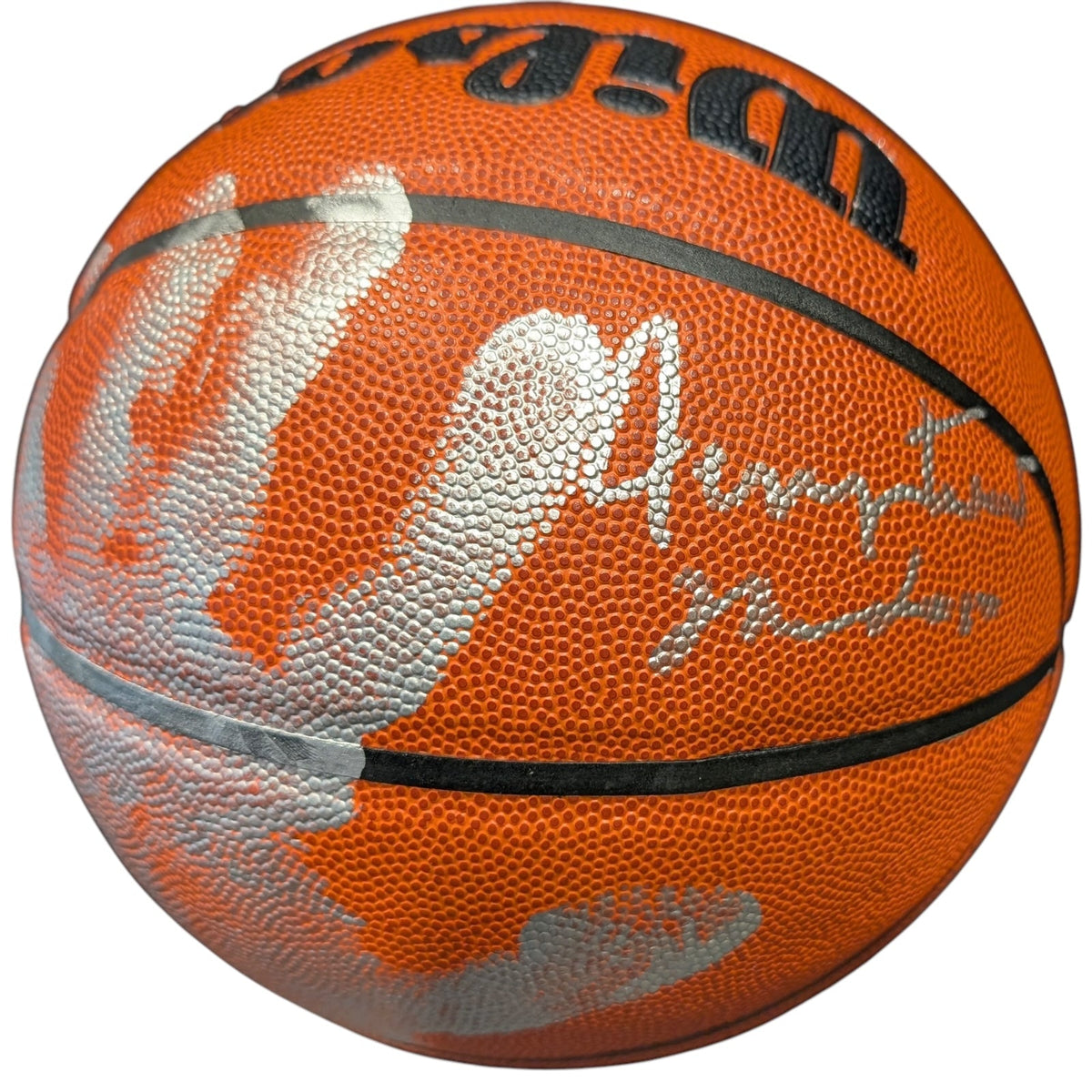 Autographed Jerry West NBA Basketball with Hand Print and "The Logo" Inscription-Powers Sports Memorabilia