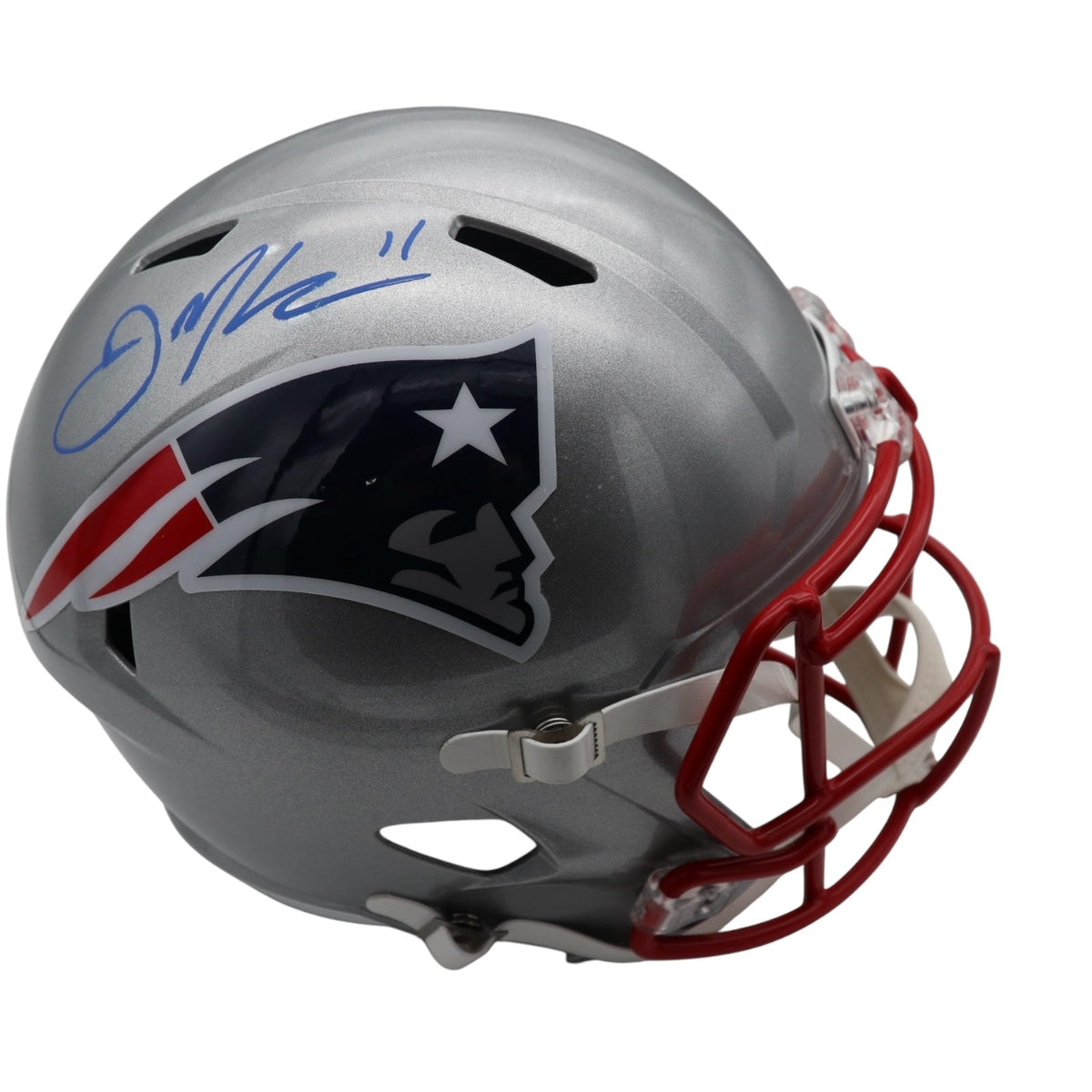 Autographed Julian Edelman New England Patriots Full-Size Helmet - JSA-Powers Sports Memorabilia
