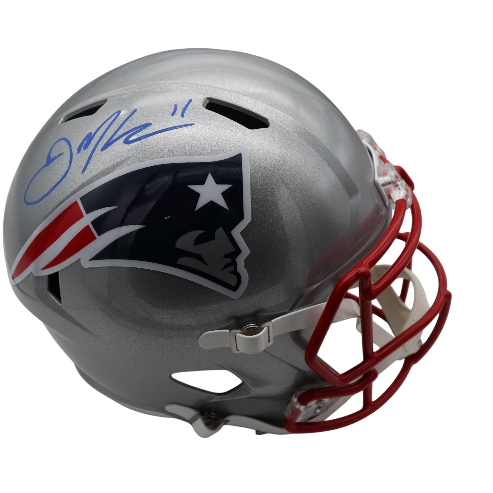Autographed Julian Edelman New England Patriots Full-Size Helmet - JSA-Powers Sports Memorabilia