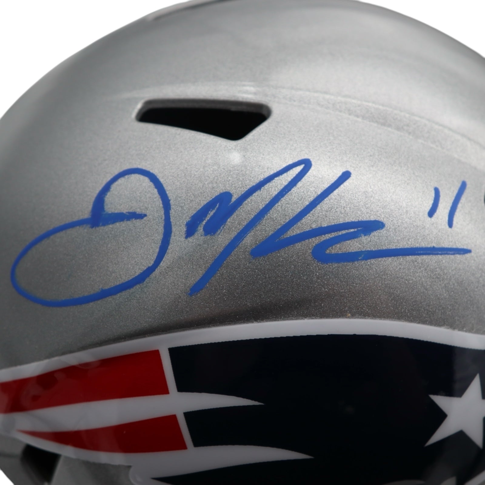 Autographed Julian Edelman New England Patriots Full-Size Helmet - JSA-Powers Sports Memorabilia