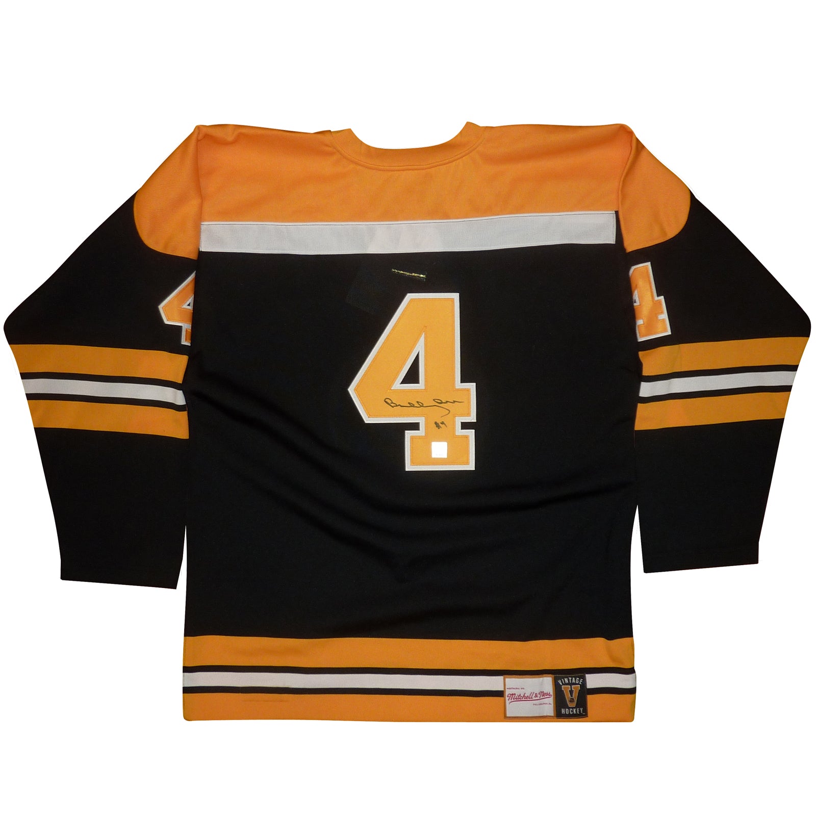 Autographed Bobby Orr Boston Bruins (Black #4) Authentic CCM Jersey-Powers Sports Memorabilia