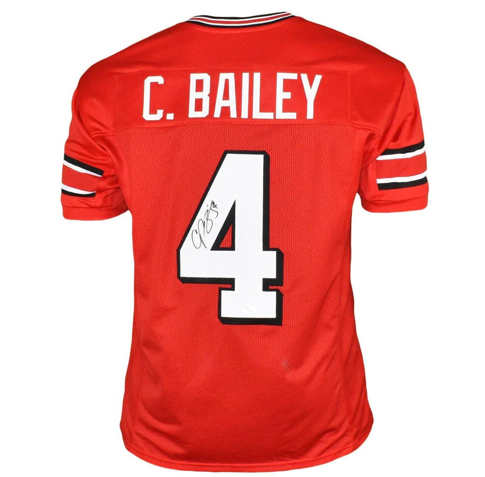 Autographed Champ Bailey Georgia (Red #4) Custom Jersey - JSA-Powers Sports Memorabilia