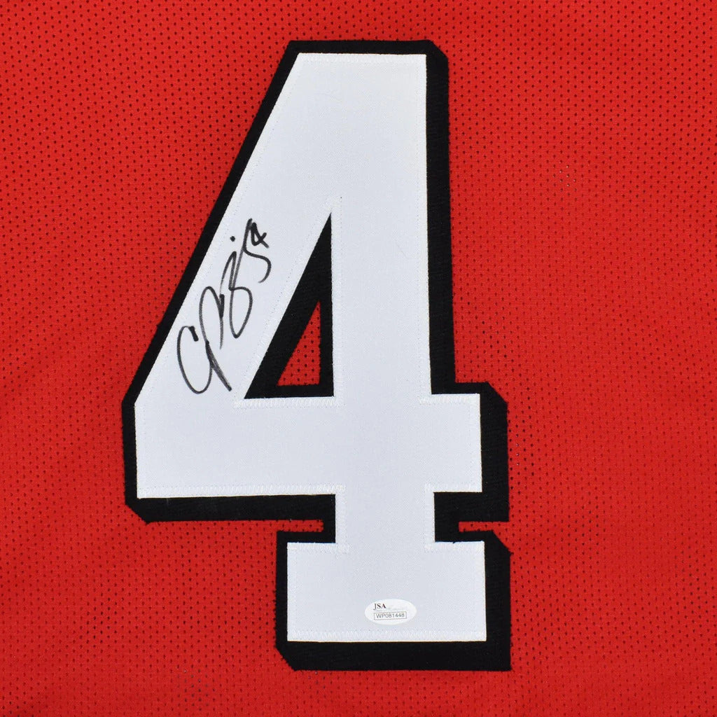 Autographed Champ Bailey Georgia (Red #4) Custom Jersey - JSA-Powers Sports Memorabilia
