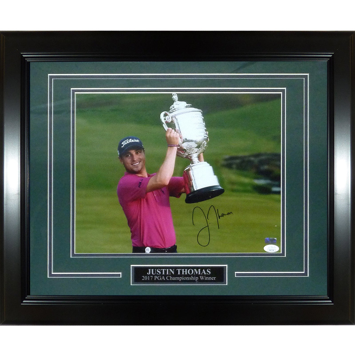 Autographed Justin Thomas Golf Deluxe Framed 11x14 Photo - JSA-Powers Sports Memorabilia