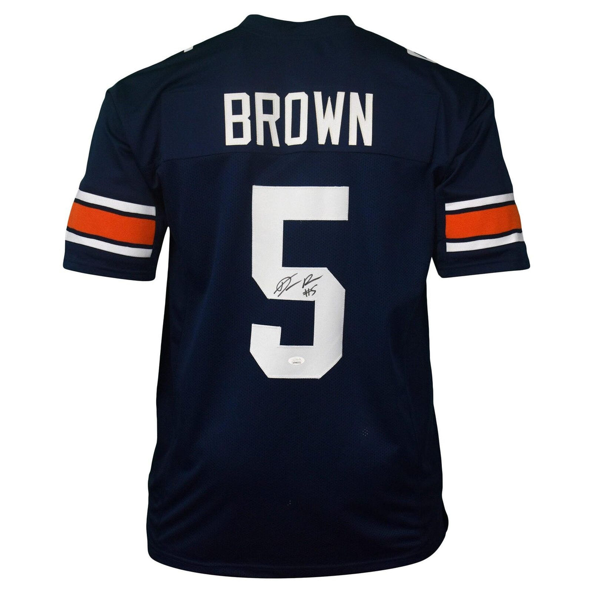 Autographed Derrick Brown Auburn (Navy Blue #5) Custom Jersey - JSA-Powers Sports Memorabilia